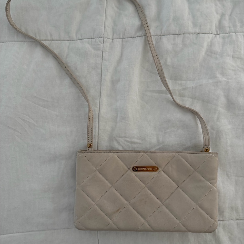 Michael Kors Beige Quilted Crossbody Bag